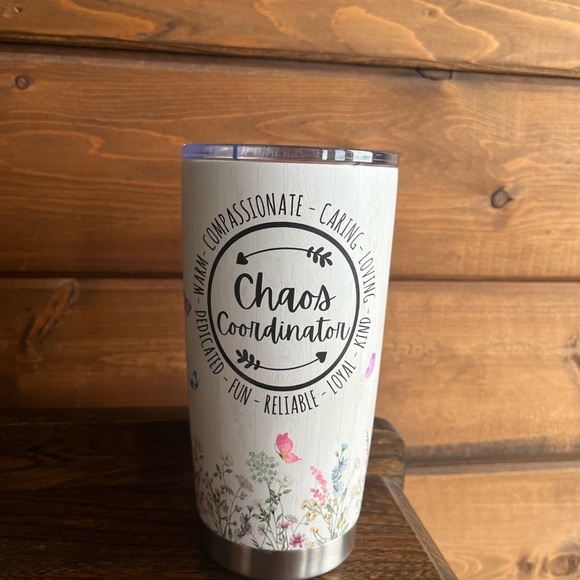 Insulated Stainless Steel Tumbler - White - Chaos Coordinator - Picture 1 of 5
